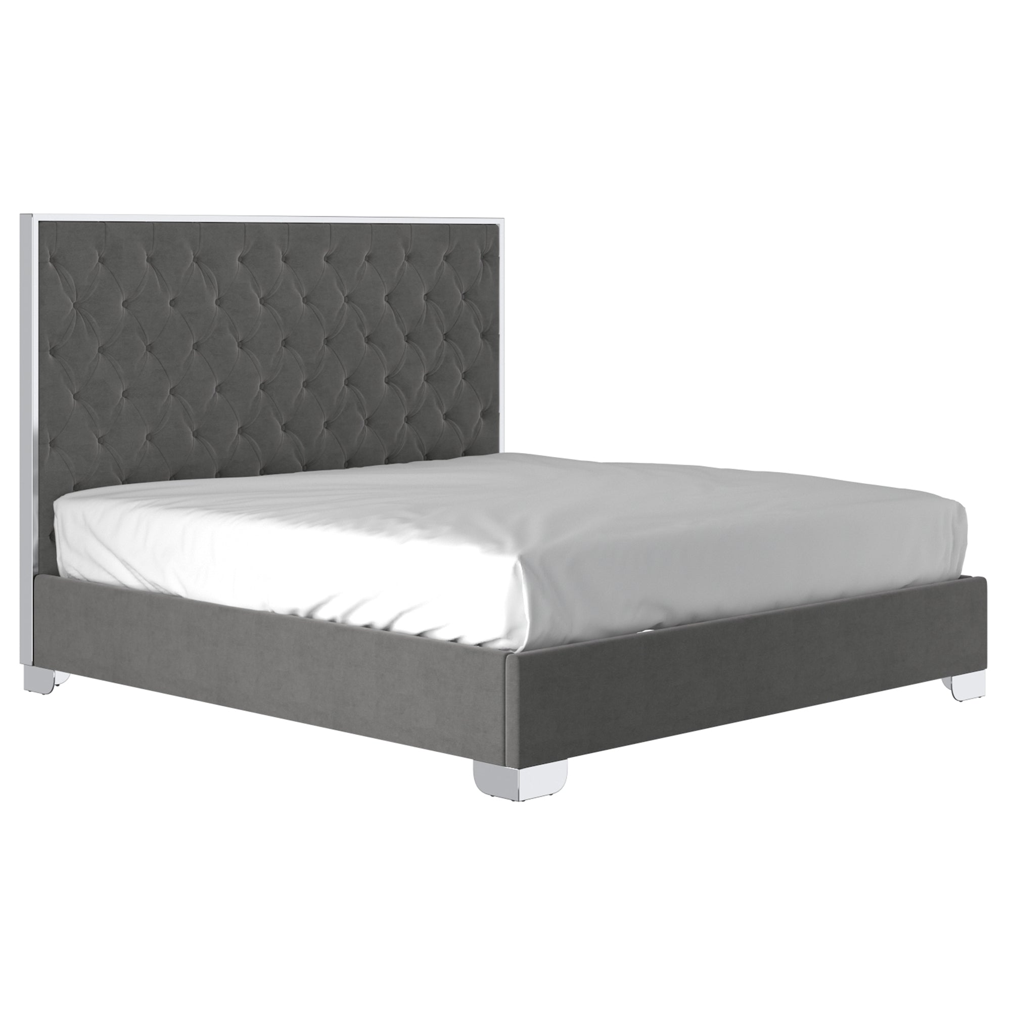 Lucille Bed in Grey and Silver