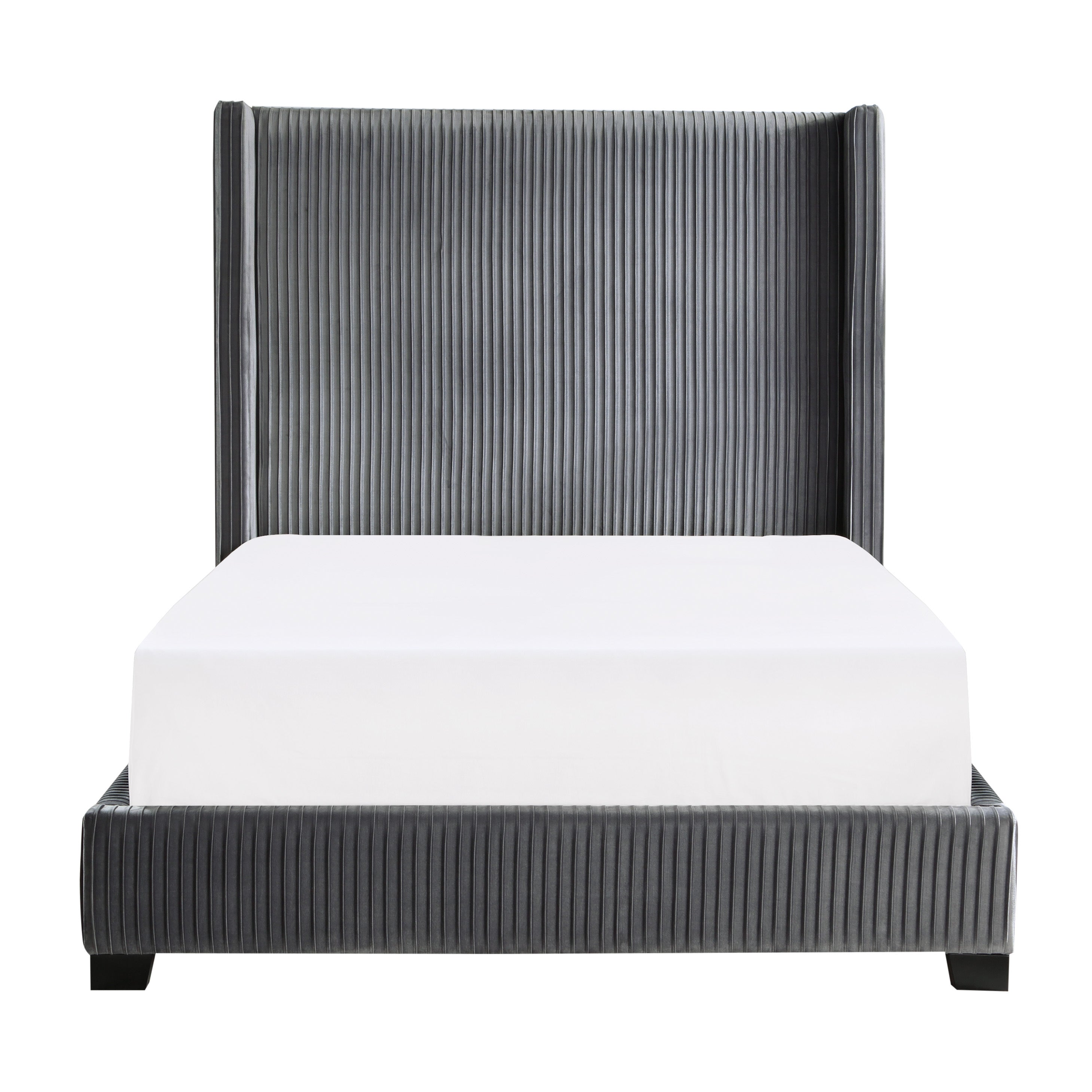 Glenbury Bed in Dark Grey Velvet