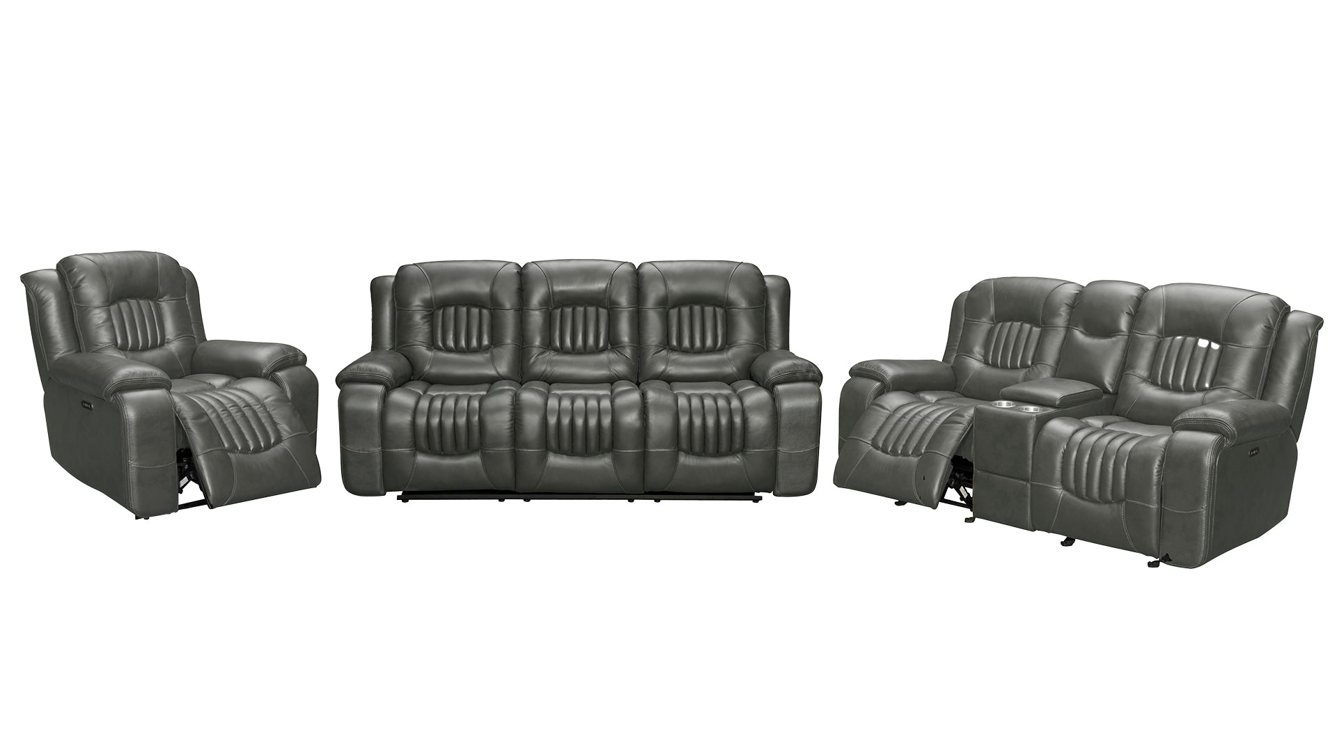 Cooper 3pc Power Recliner Set in Grey