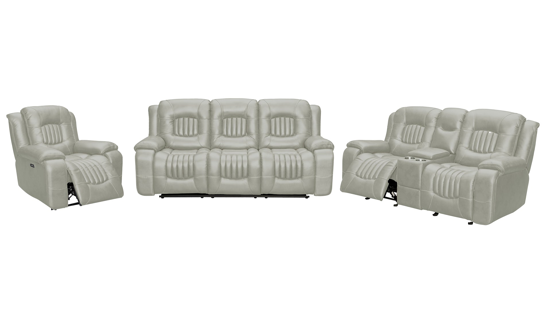 Cooper 3pc Power Recliner Set in Ice