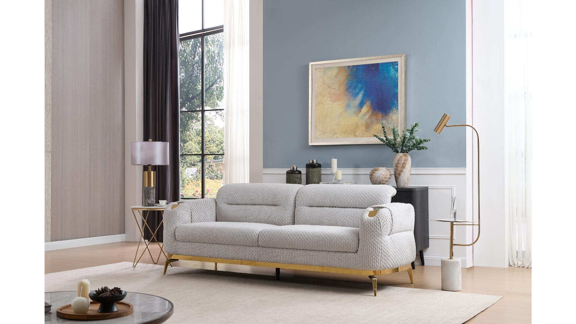 Zoe 3pc Sofa Set in Grey