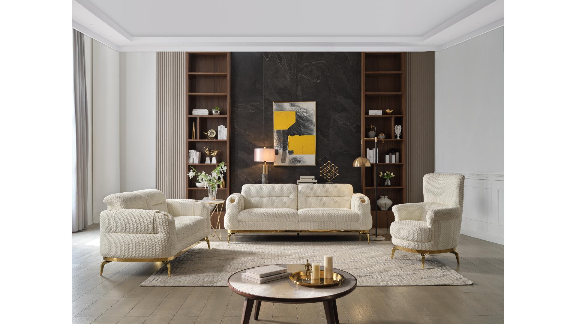 Zoe 3pc Sofa Set in Beige