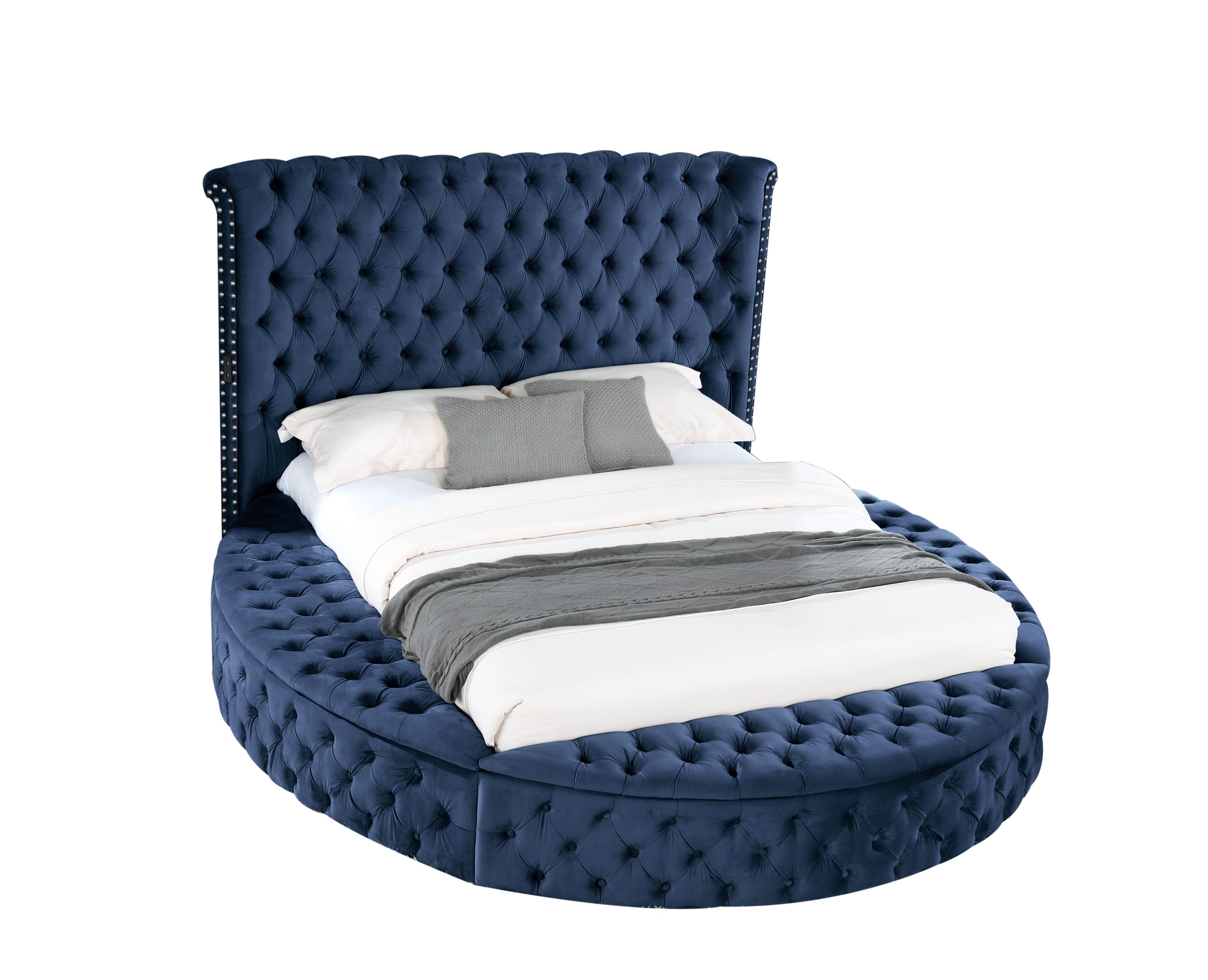 Hazel Round Storage Bed in Blue
