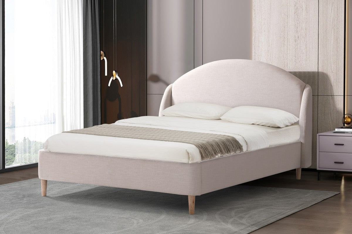 Mason Platform Bed in Beige