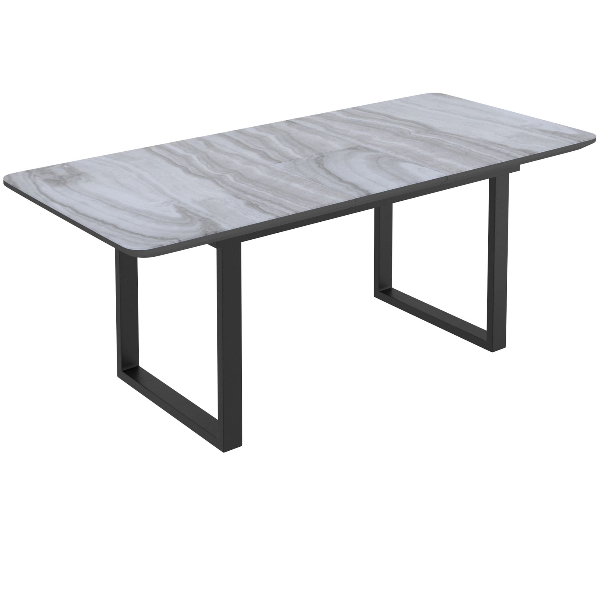 Gavin/Devo 7pc Dining Set in Black with Black Chair