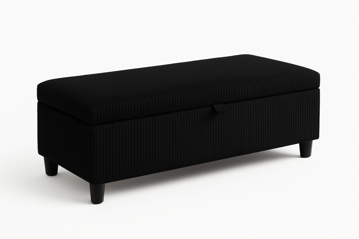 Kofi Storage Ottoman in Black