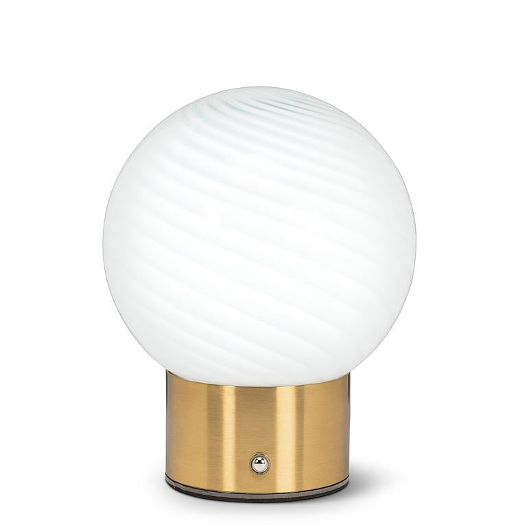 Swirl Glass Ball LED Lamp