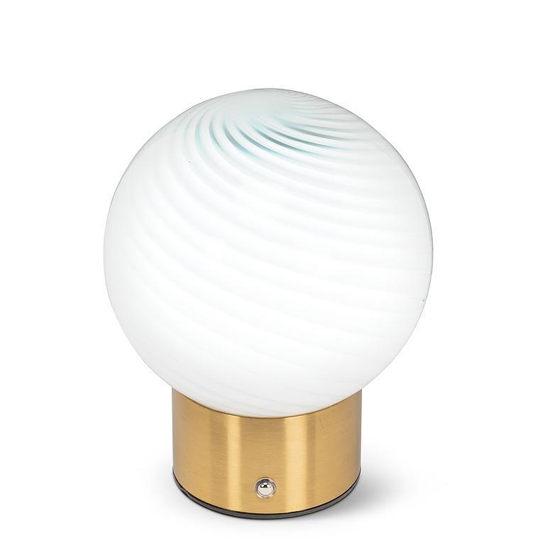 Swirl Glass Ball LED Lamp