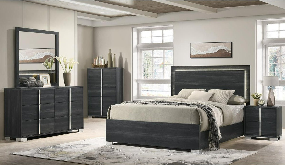 Freya Bedroom Set in Grey