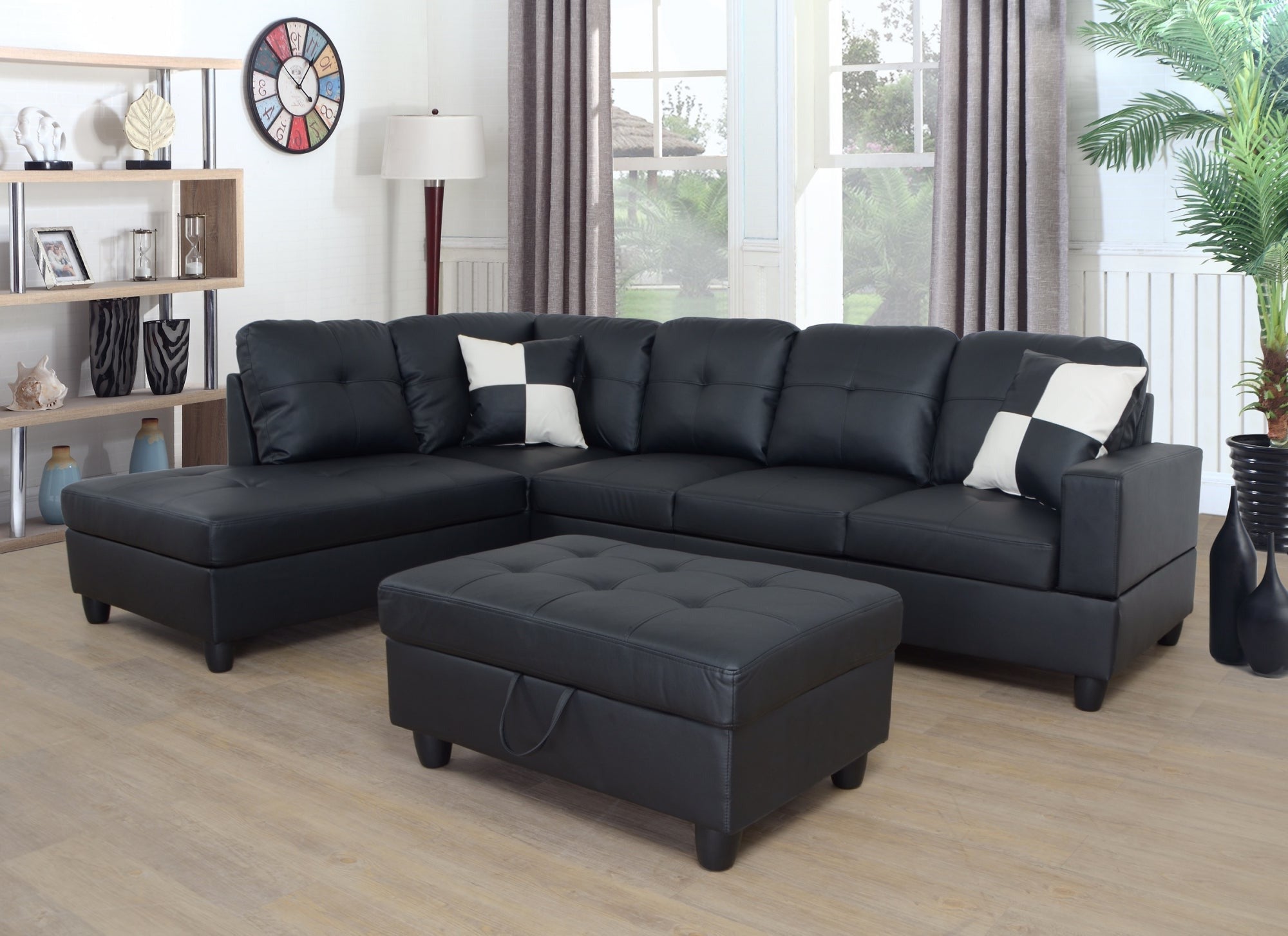 Belmont Sectional with Storage Ottoman
