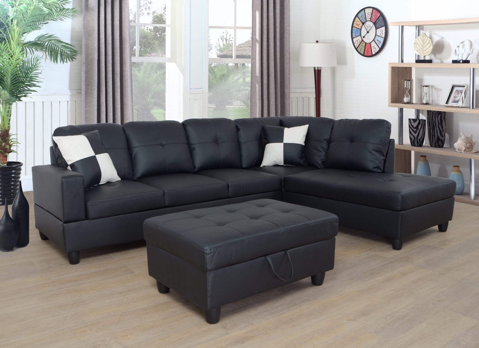 Belmont Sectional with Storage Ottoman