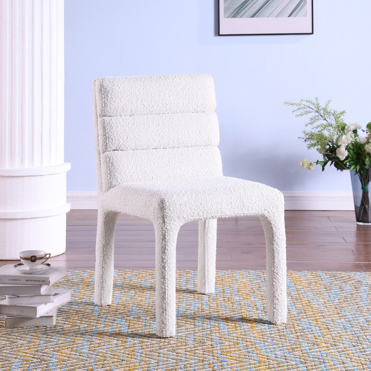 Salomi Dining Chairs, Set of 2 in White Boucle