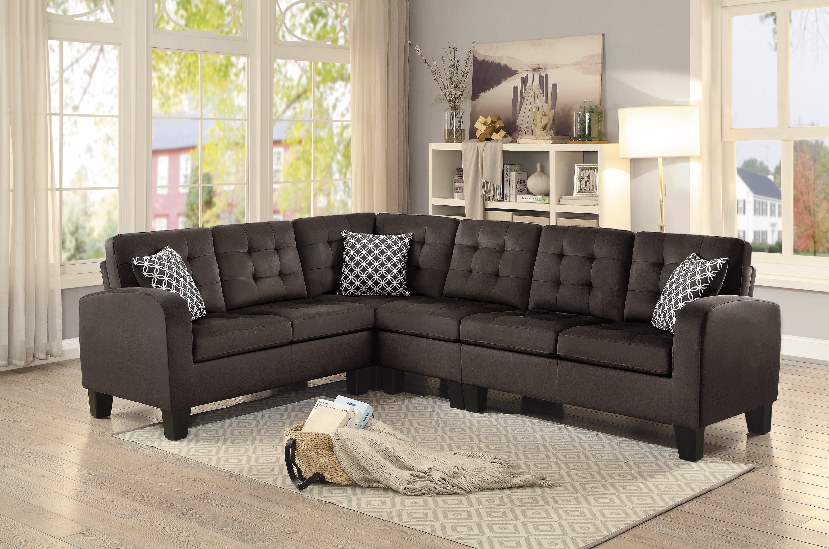 Sinclair Reversible Sectional in Chocolate