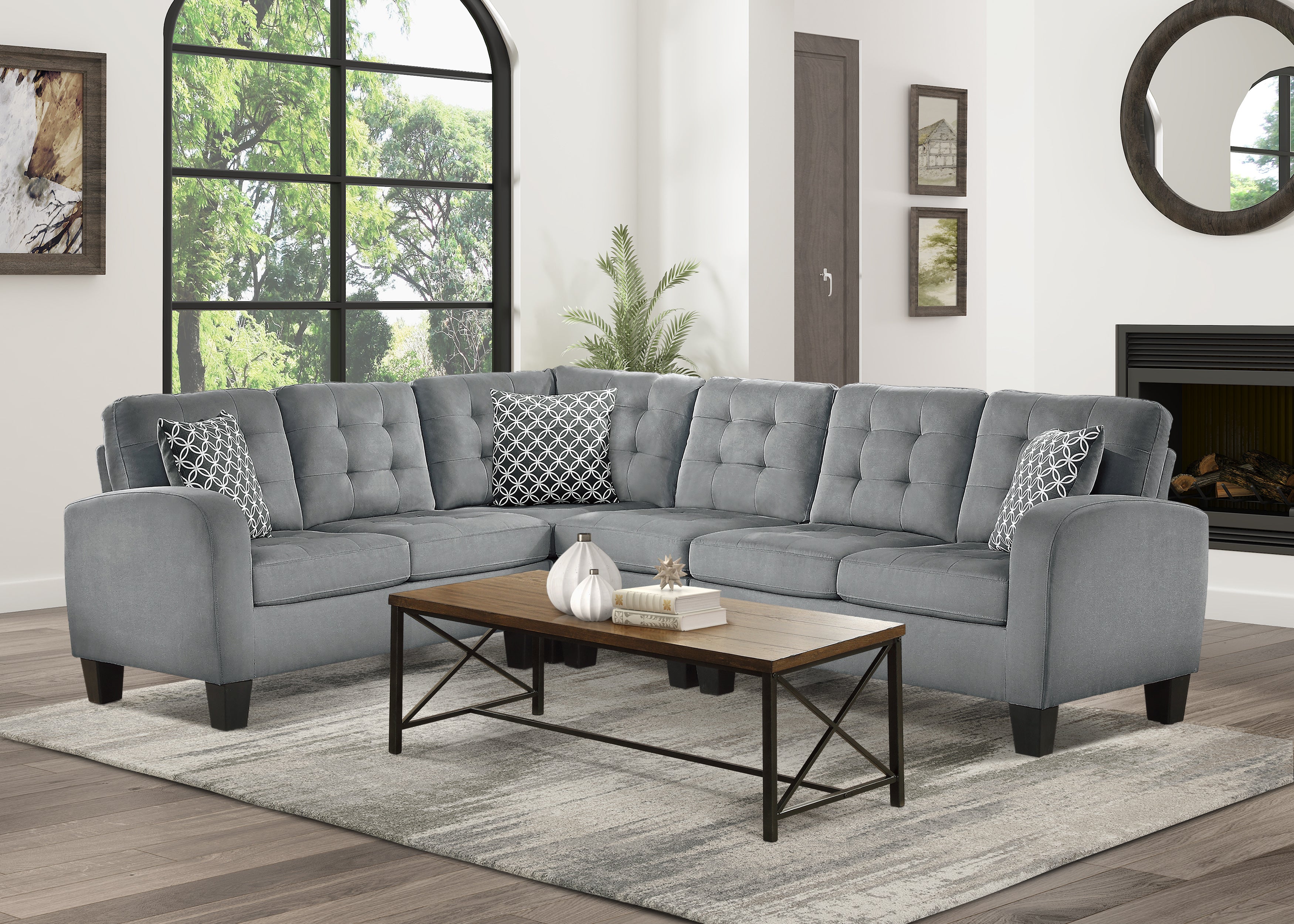 Sinclair Reversible Sectional in Gray
