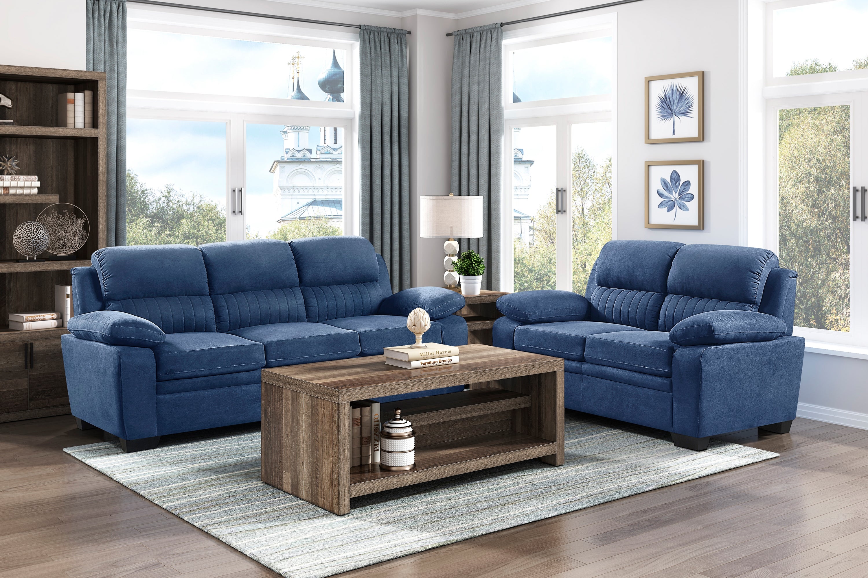 Holleman 3pc Sofa Set in Blue