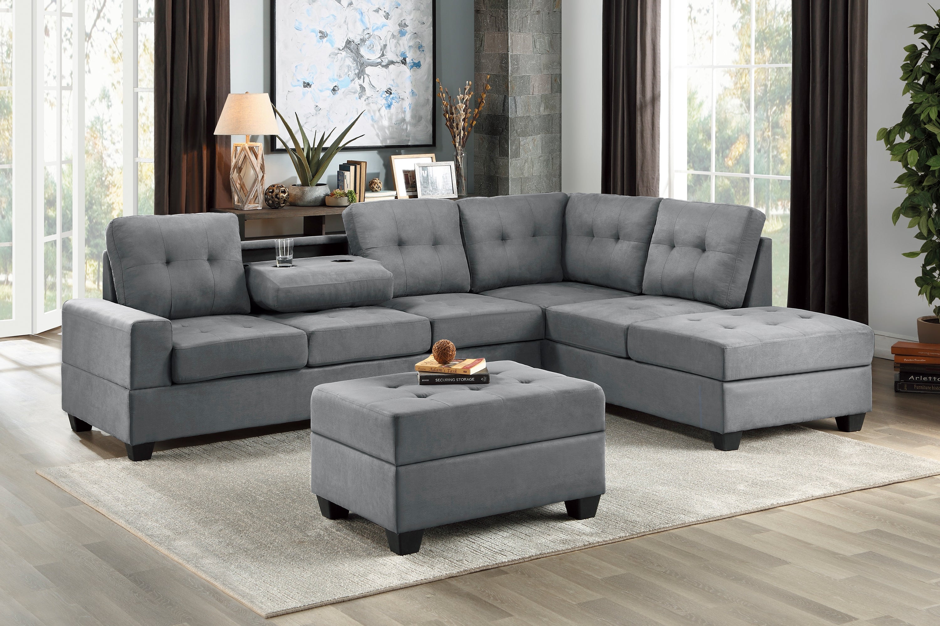 Maston Reversible Sectional with Storage Ottoman