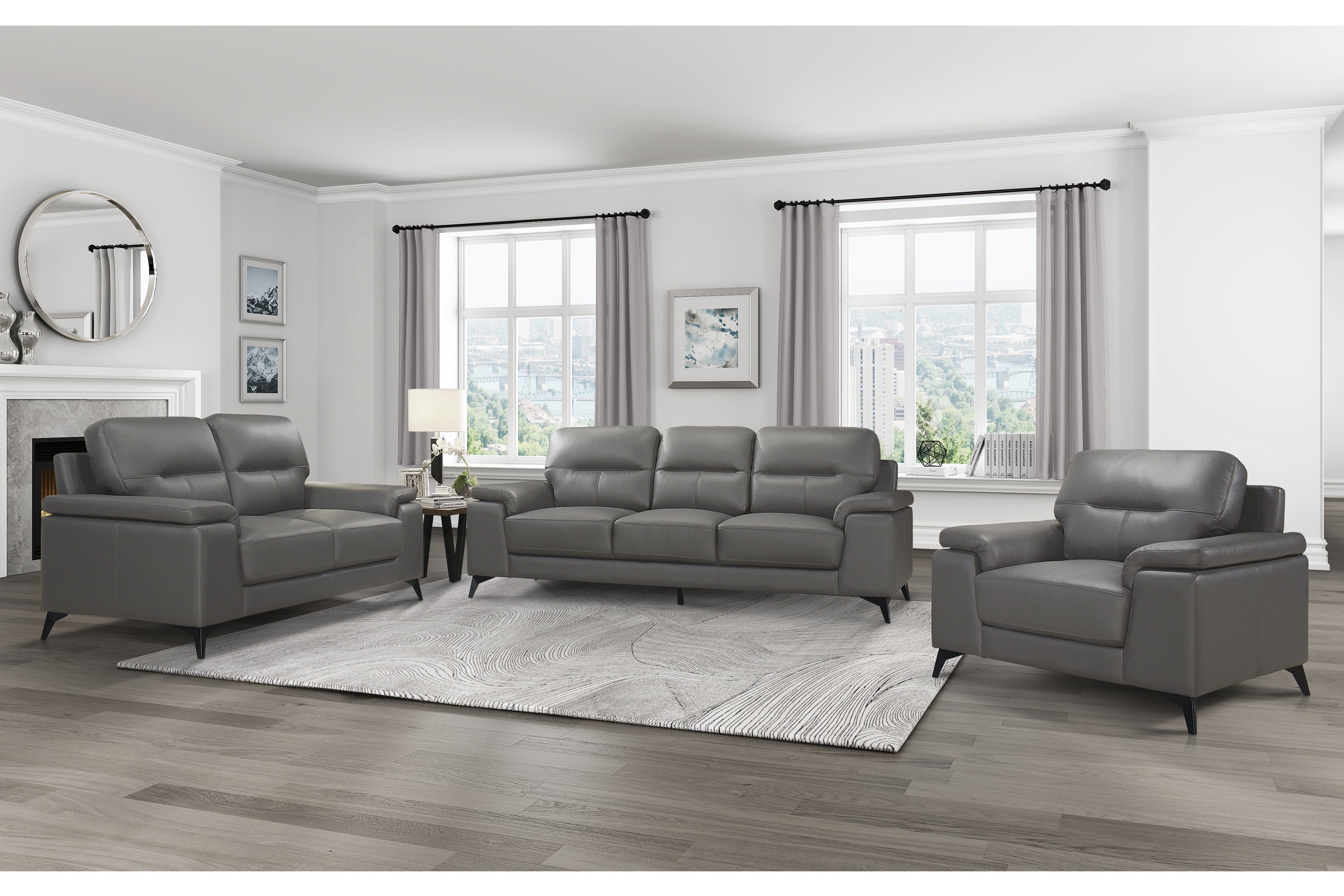 Mischa Genuine Leather Sofa Set