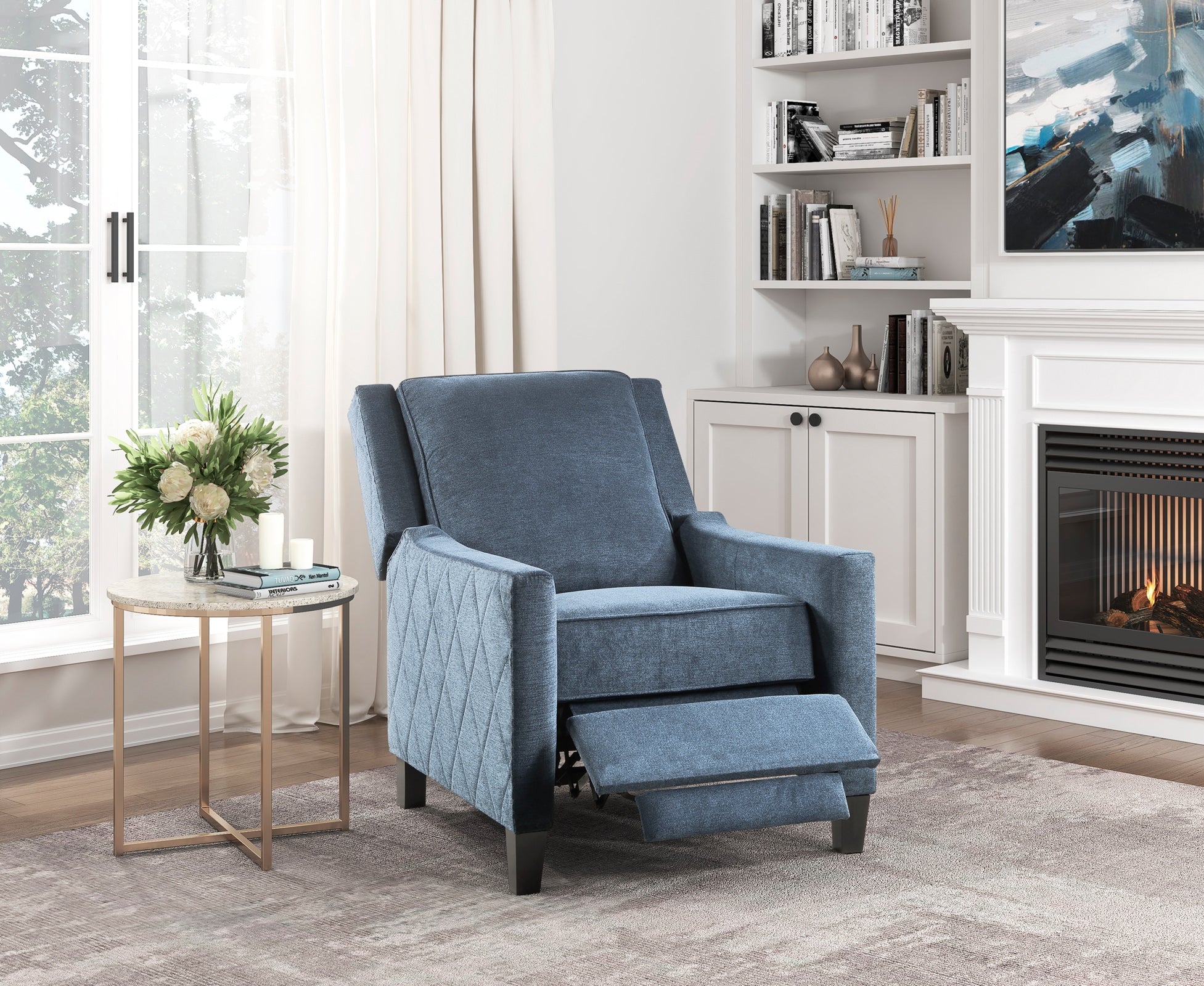 Banks II Push-Back Reclining Chair in Blue