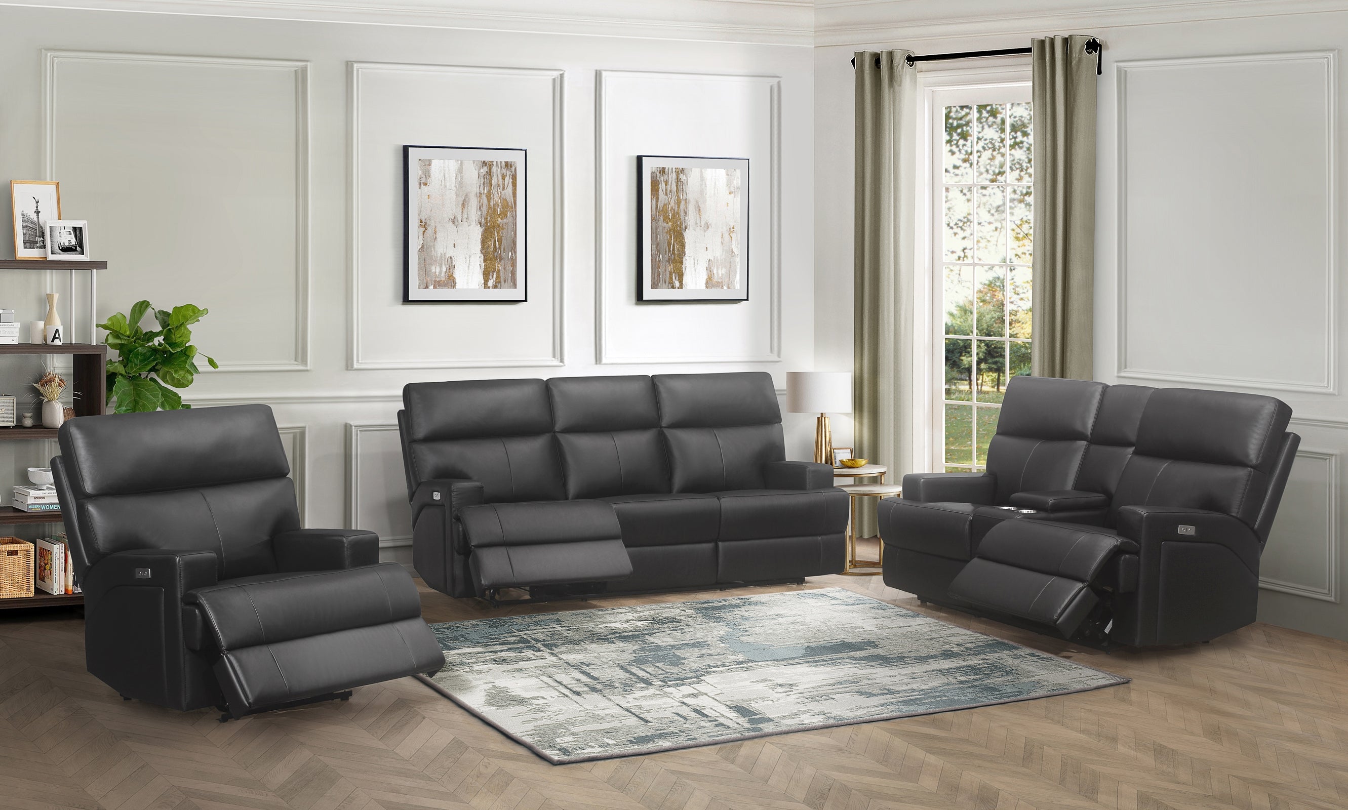 Sethos Power Reclining Sofa & Loveseat Set