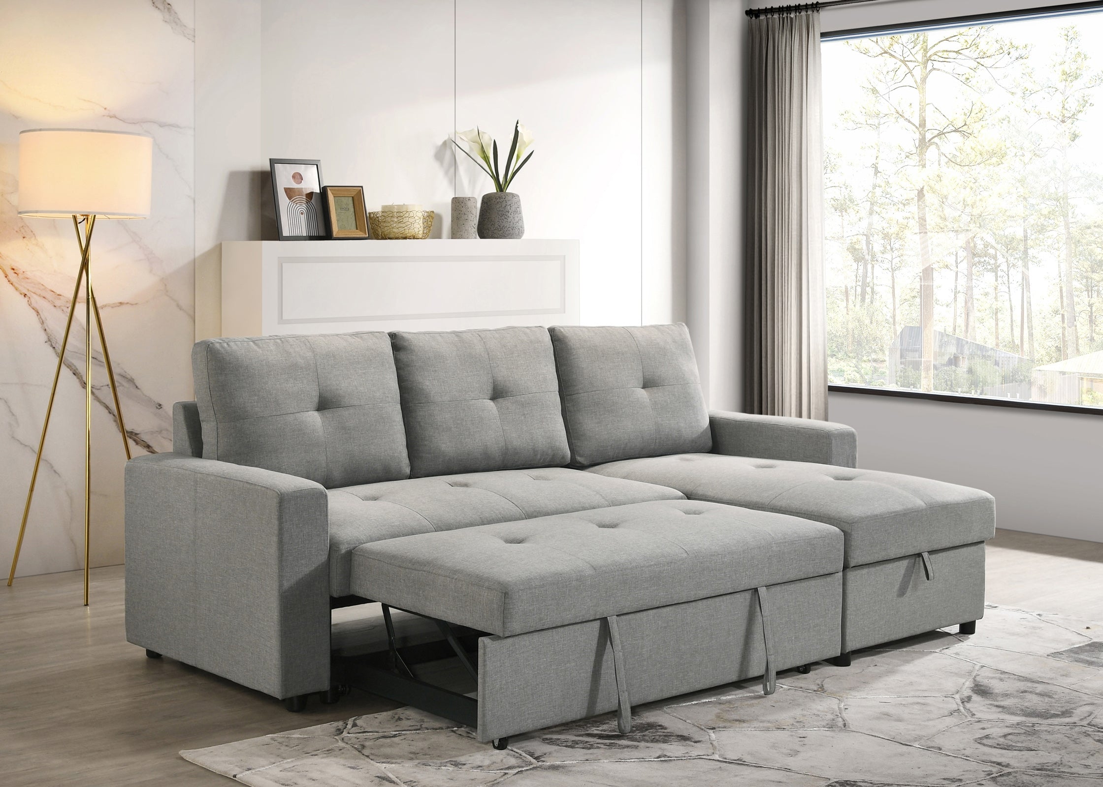 Faber Sleeper Sectional in Grey