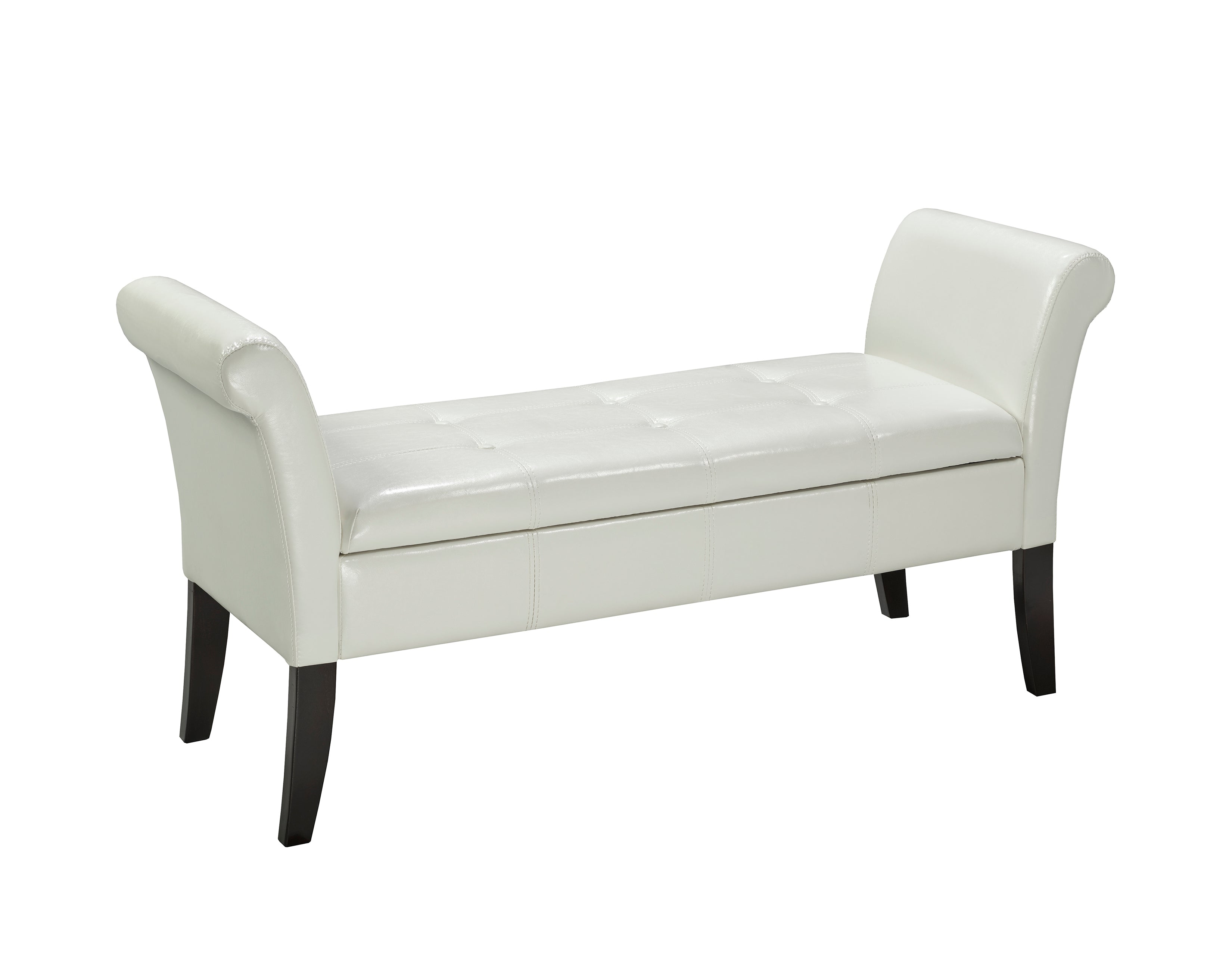 White Storage Bench - B819