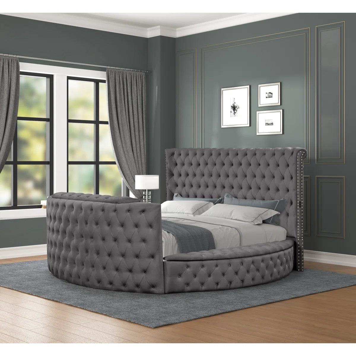 Maya TV Storage Bed in Grey