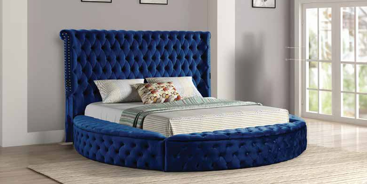 Hazel Round Storage Bed in Blue