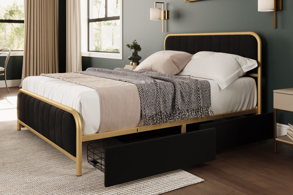 Storage Bed in Black - T2334B