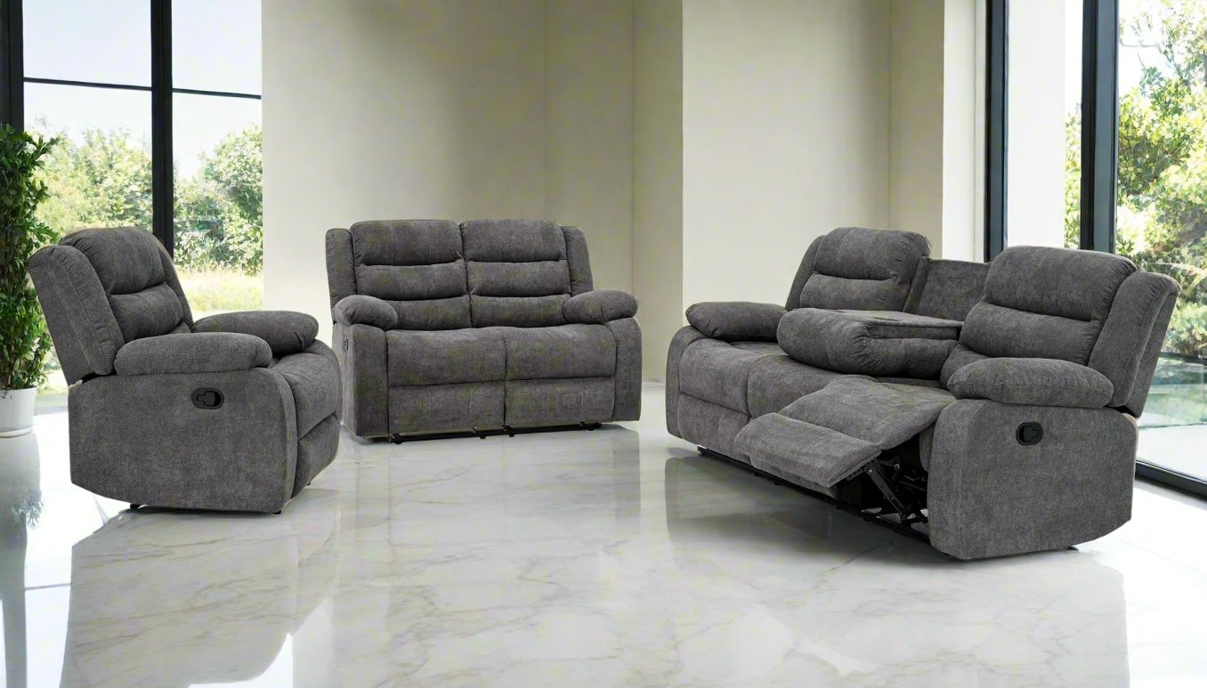Rivaldo 3pc Manual Recliner Set in Grey