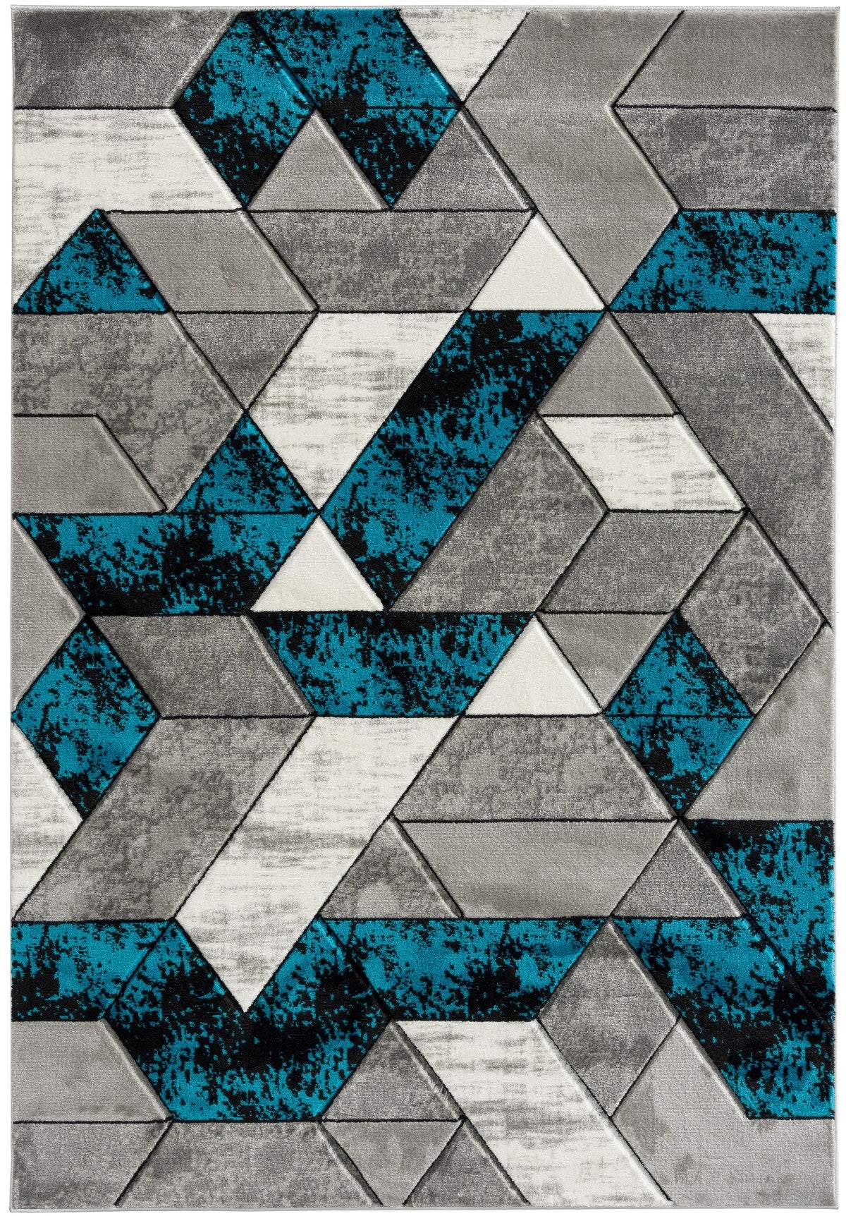 Bristol Area Rug in Grey/Turquoise