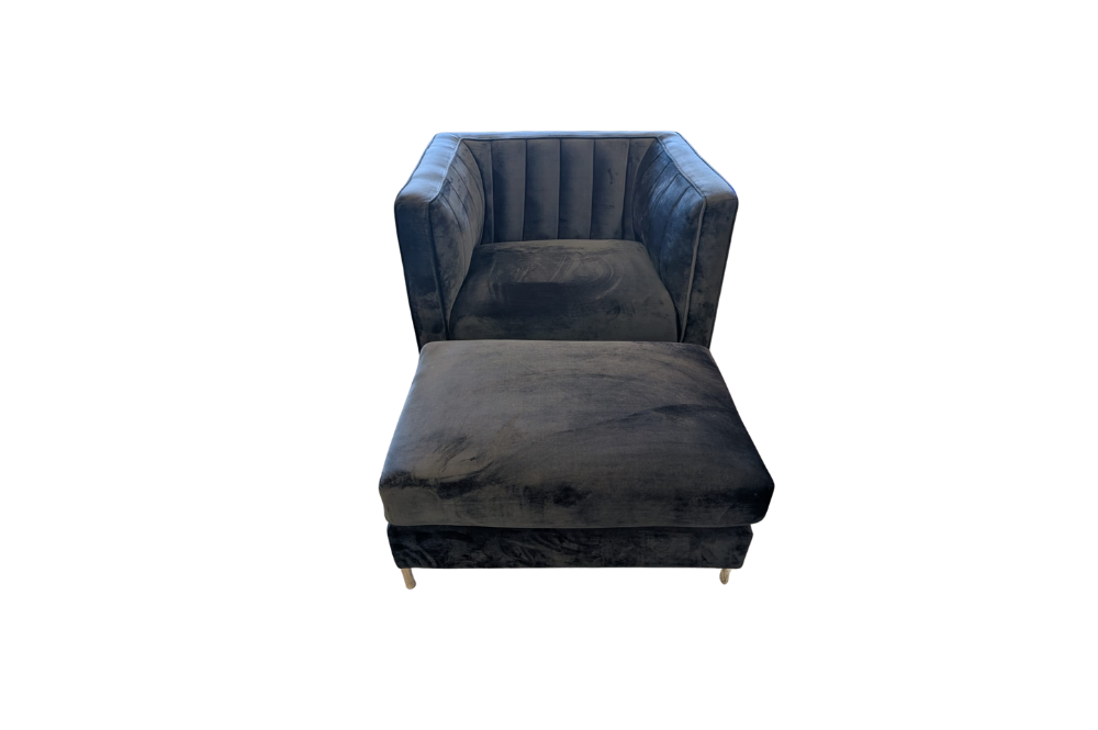 Arthur Chair & Ottoman in Black
