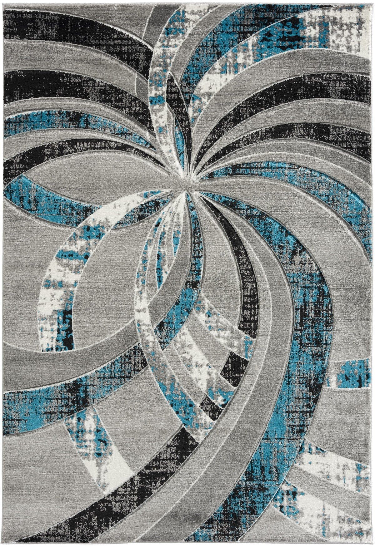 Bristol Area Rug in Grey/Turquoise