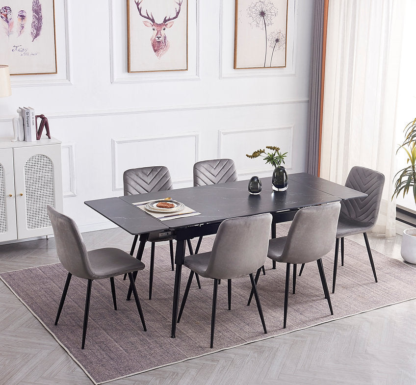 7pc Sintered Stone Dining Set - IF-1816