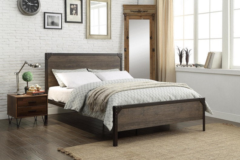 Wood Panel Platform Bed - IF-5210