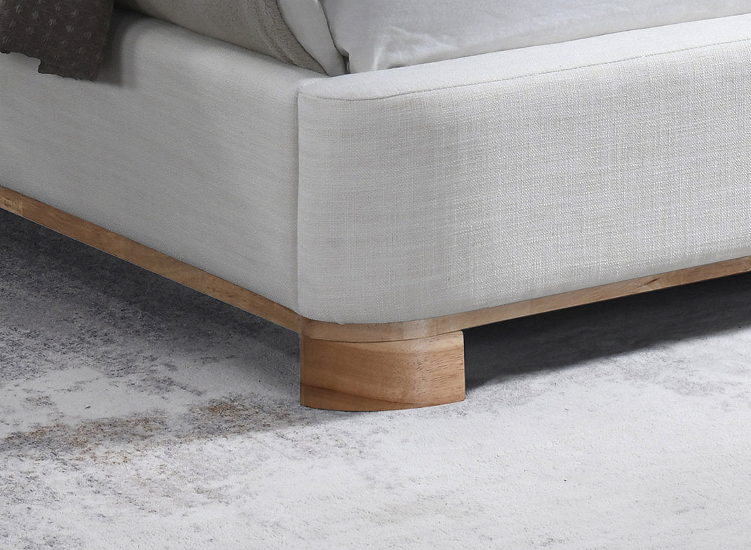 Ivory Fabric Platform Bed - IF-5910