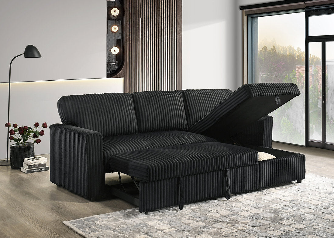 Sleeper Sectional in Black - IF-9024