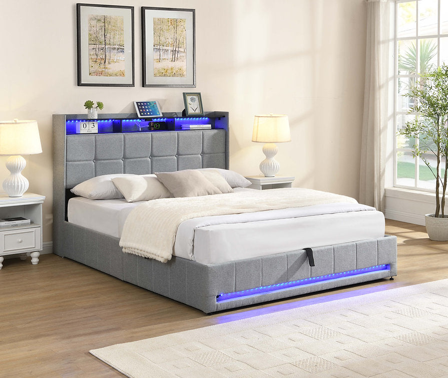 Grey Lift-up Storage Bed - IF-5403