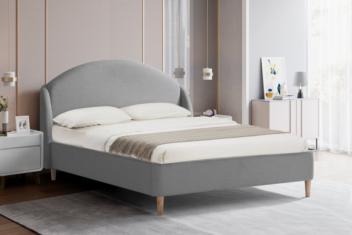 Mason Platform Bed in Grey