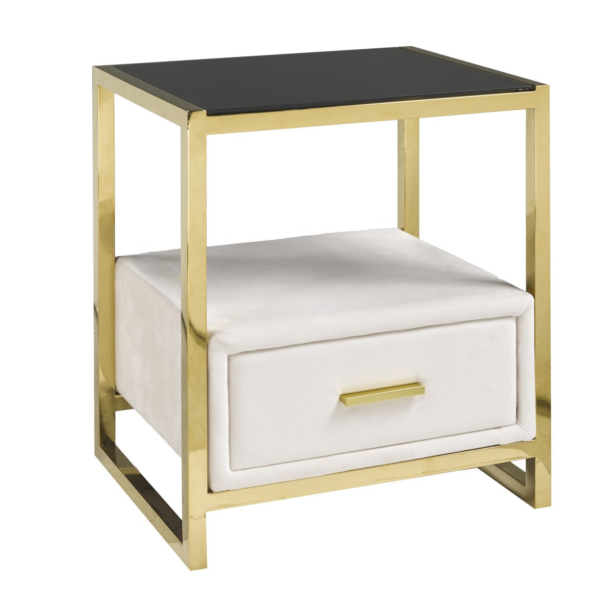 Piper Nightstand in Cream/Gold