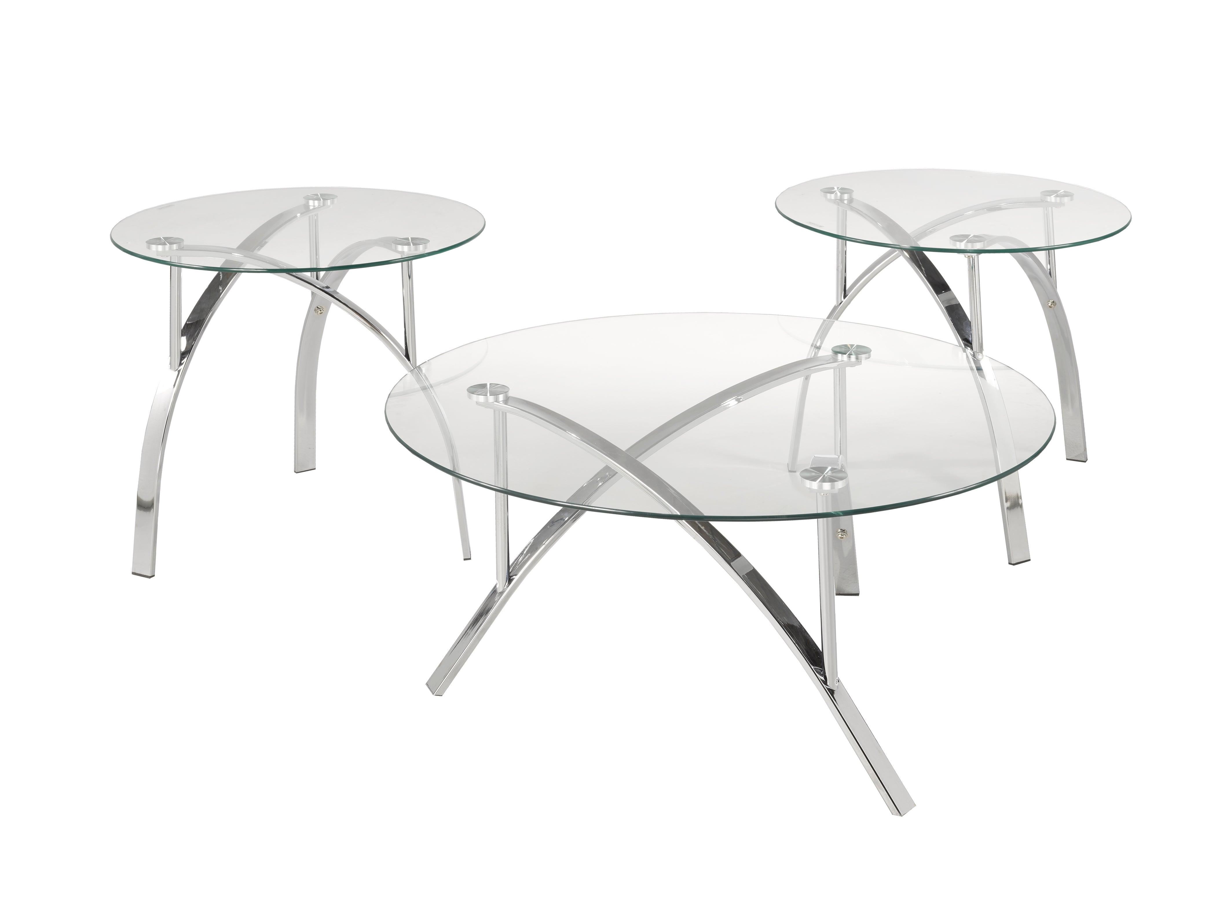 3-PIECE COFFEE TABLE SET - SILVER - B1019-13 - Furnish 4Less