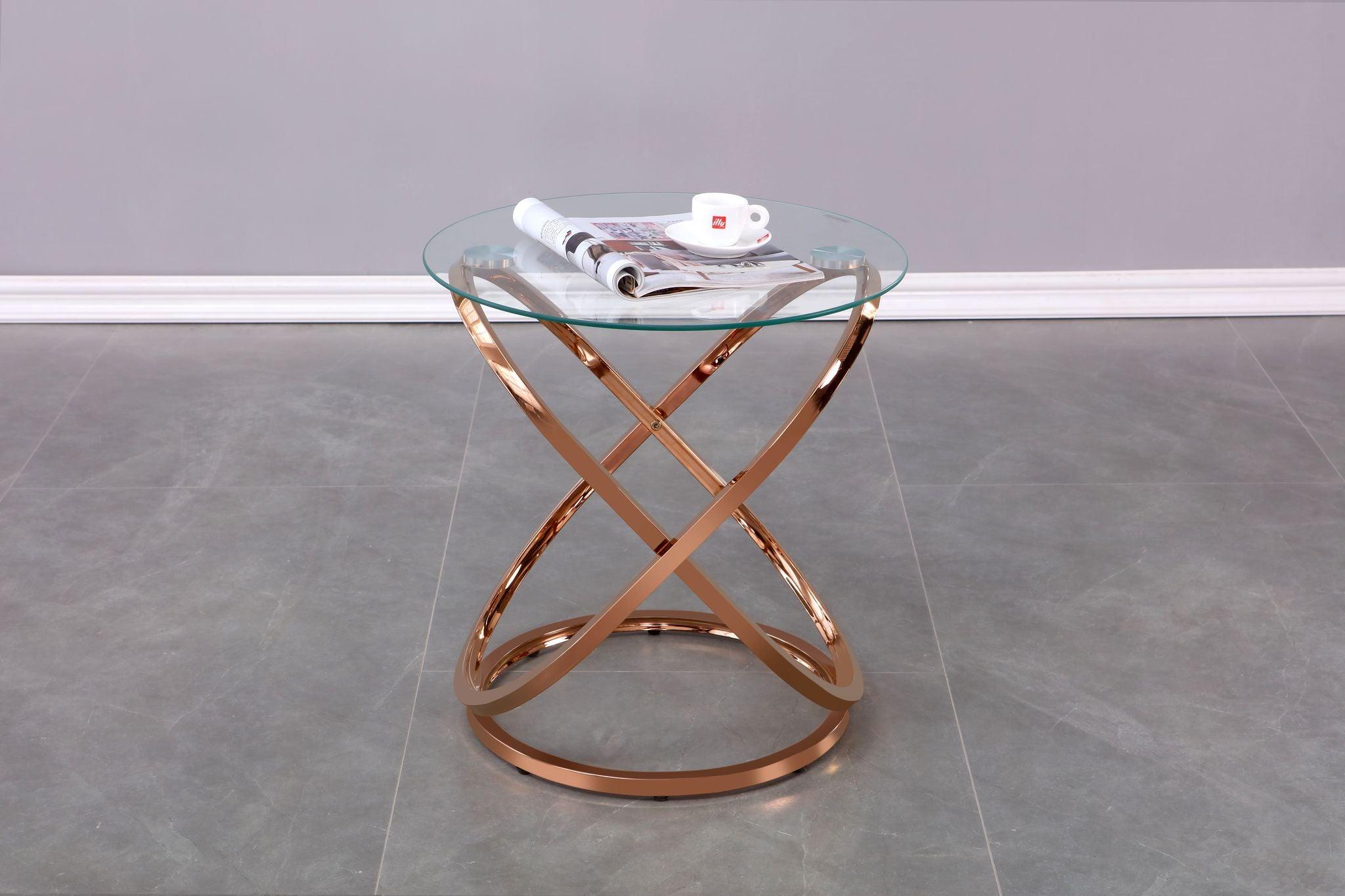 ACCENT TABLE - ROSE GOLD - B102-60 - Furnish 4Less
