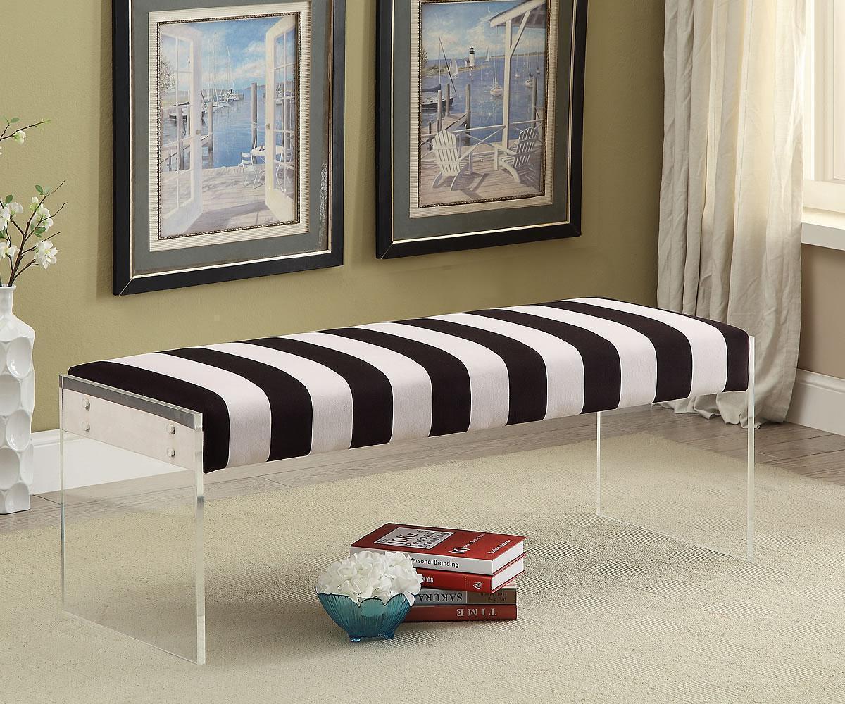 Tessa Zebra Striped Bench - Furnish 4 Less