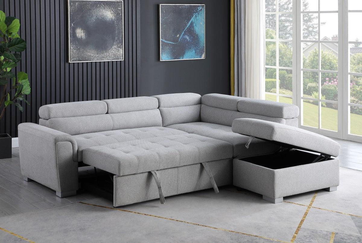 Sleeper Sectional with Storage Ottoman - B7019 - Furnish 4 Less
