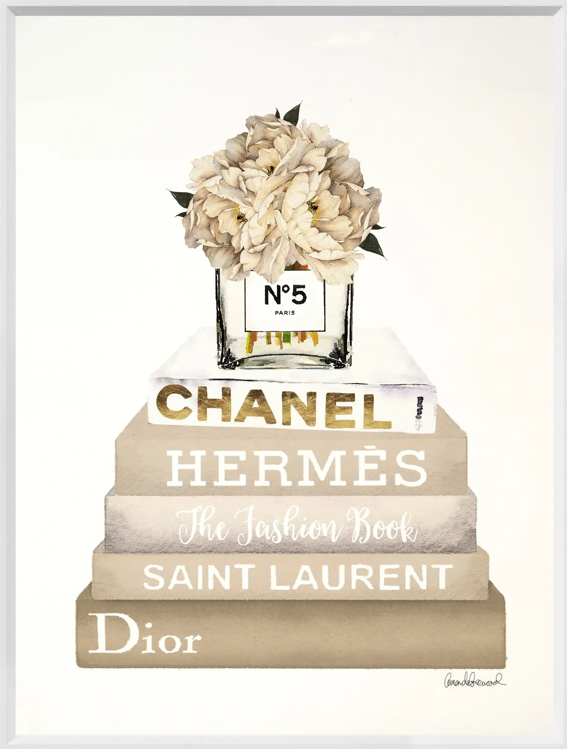 Book Stack Cream Peony - Furnish 4 Less