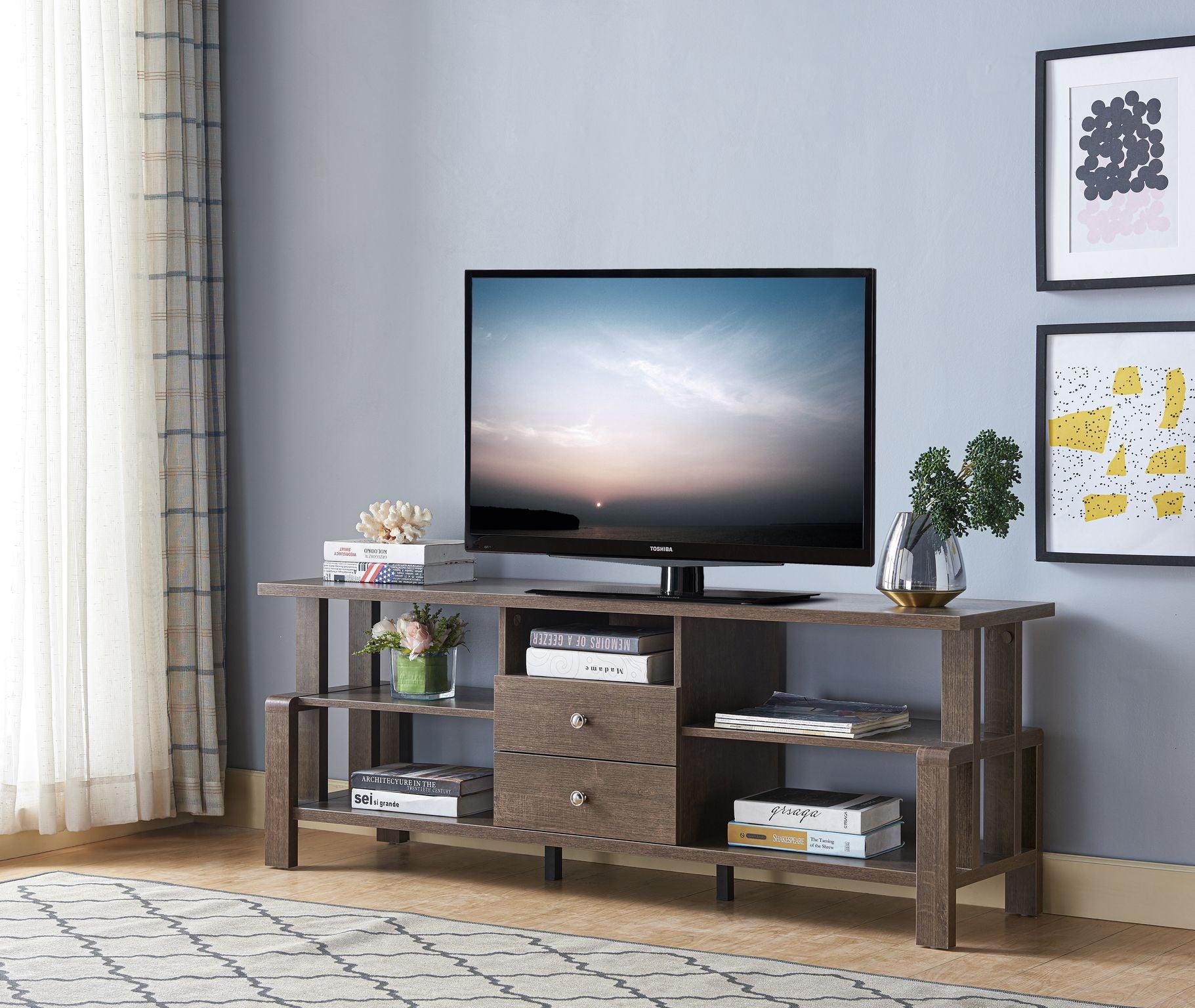60'' TV STAND - WALNUT OAK - B192688 - Furnish 4Less