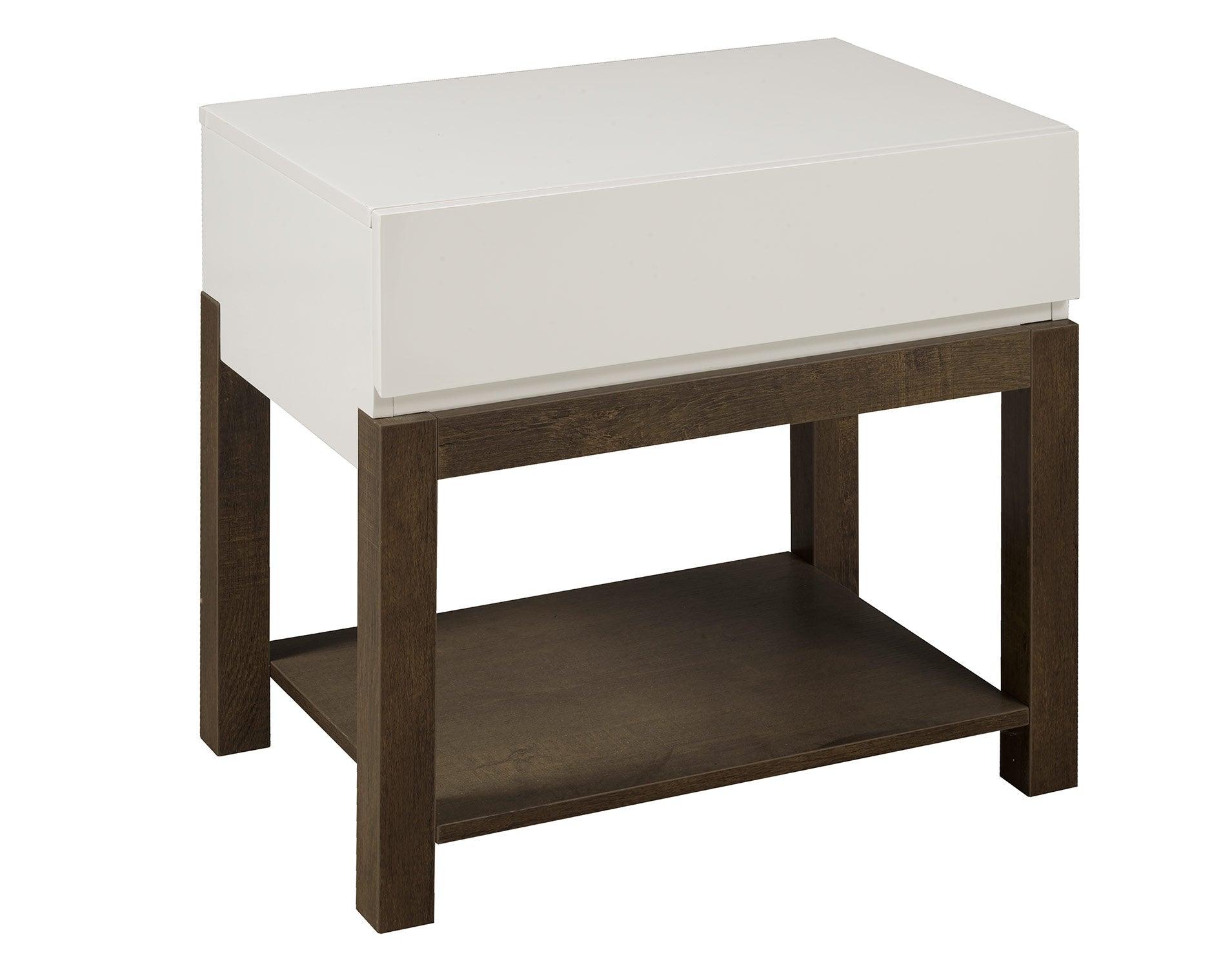 NIGHT STAND - WHITE/WALNUT OAK - B202764 - Furnish 4Less