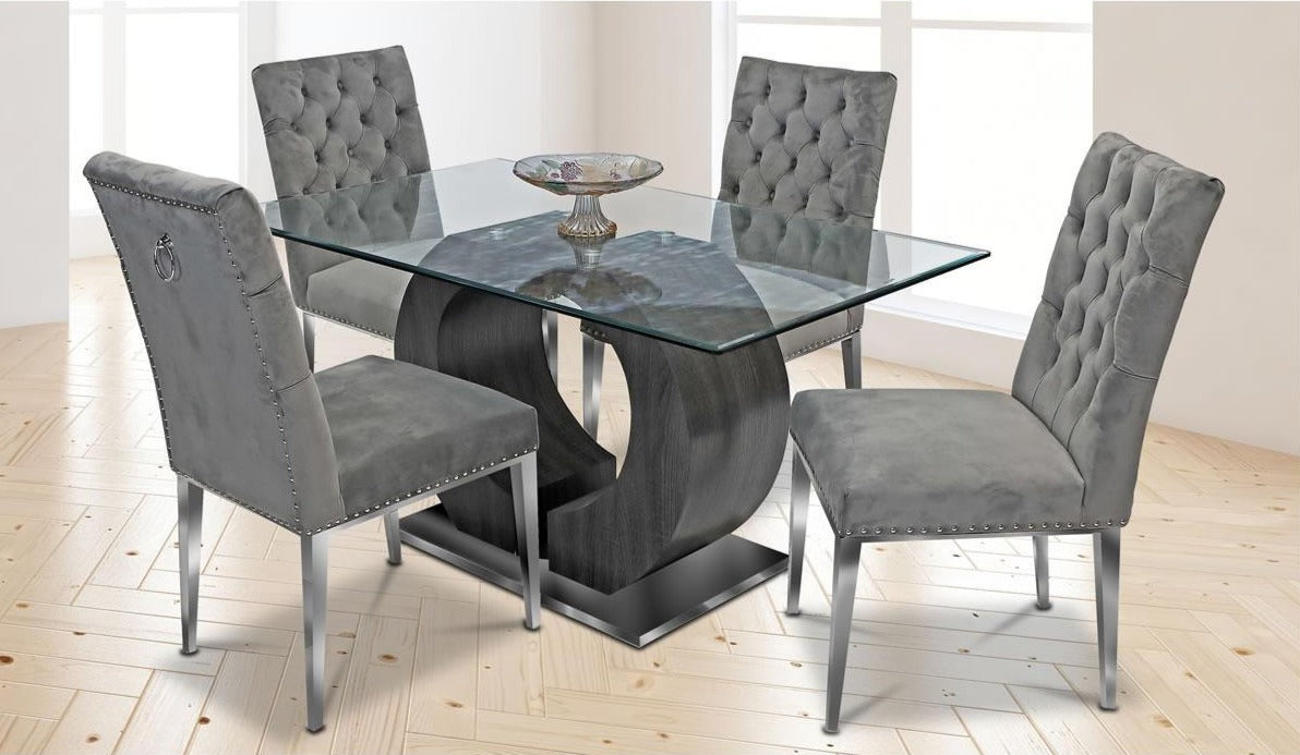 Jennifer 5-piece Dining Set (Grey, Blue, Beige) - KW324 - Furnish 4 Less