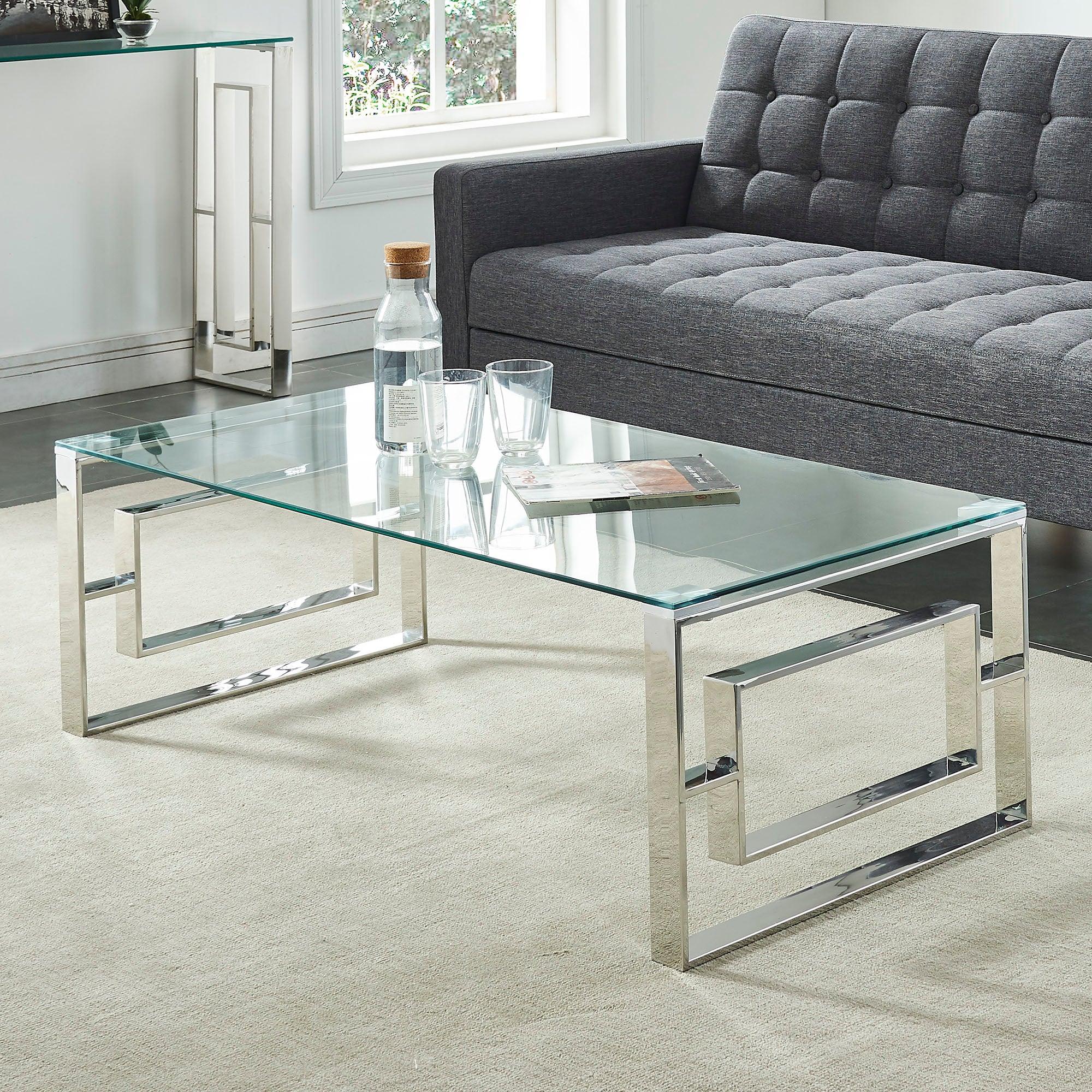 Eros Coffee Table in Silver - Furnish 4 Less