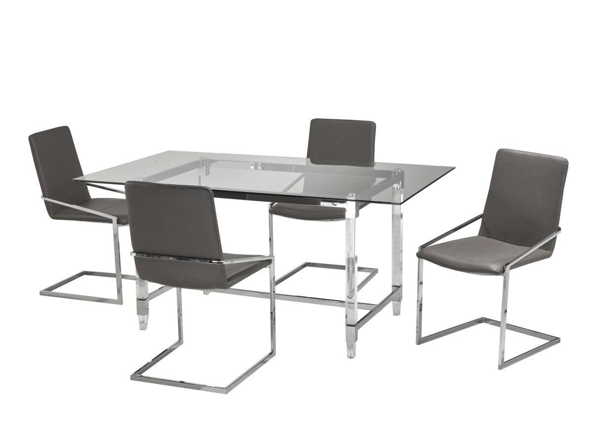 5pc Dining Set in Grey - B61537 - Furnish 4 Less