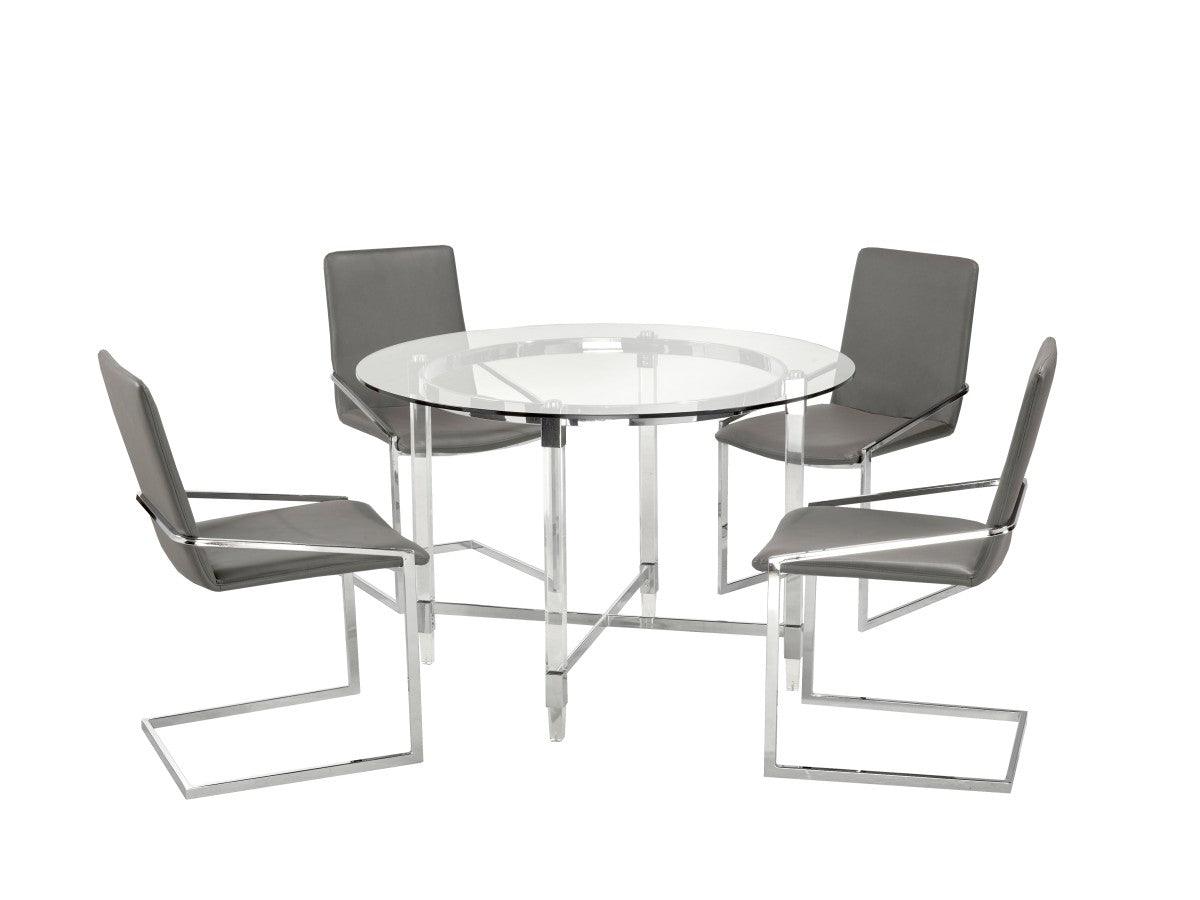 5pc Dining Set in Grey - B614 - Furnish 4 Less